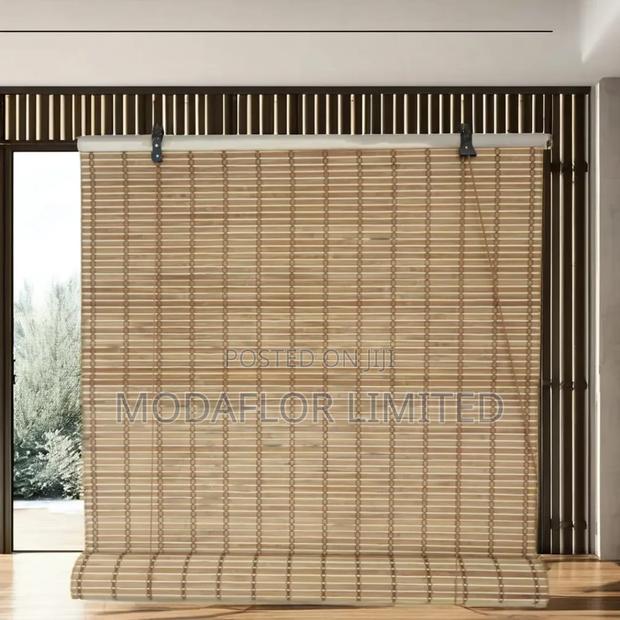 Strong Bamboo Roll-Up Blinds _ Heat Resistant - main view