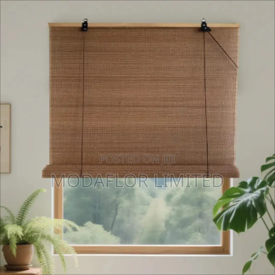 Premium Brown Bamboo Roll Up Shades