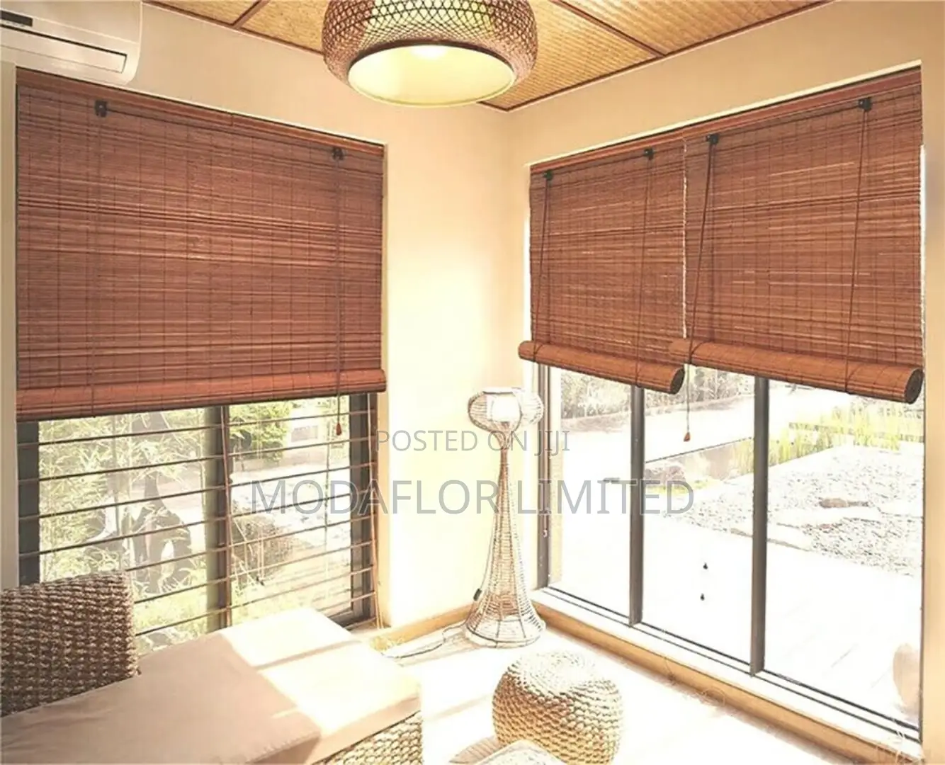 Bamboo Roller Shades for Balconies and Bedrooms