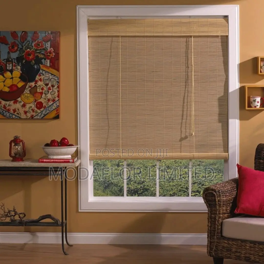 Natural Brown Bamboo Roller Blinds
