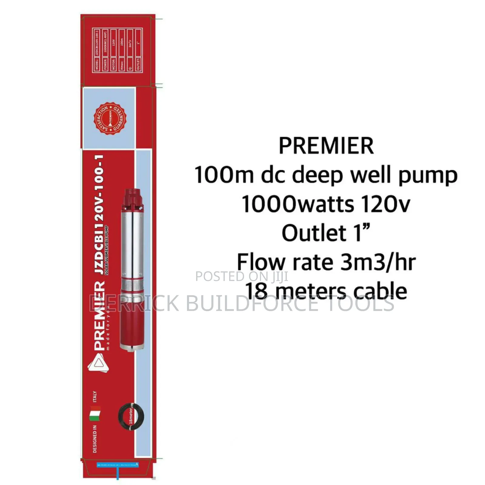 Premier 100m Dc Well Pump 1000w 120v