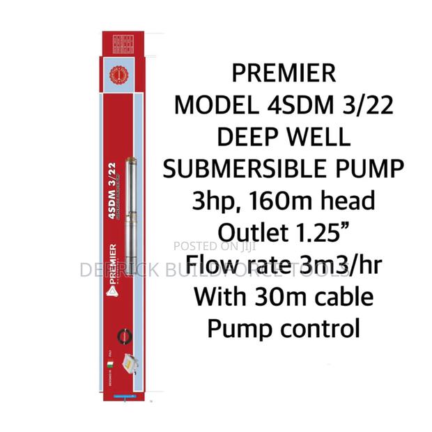 Premier 4sdm Deep Well Submersible Pump 3hp 160m - main view