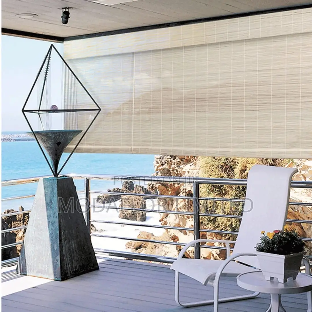 Premium Textured Bamboo Roll-Up Blinds