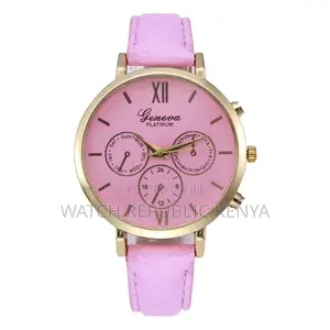 Geneva Platinum Wristwatch- Pink