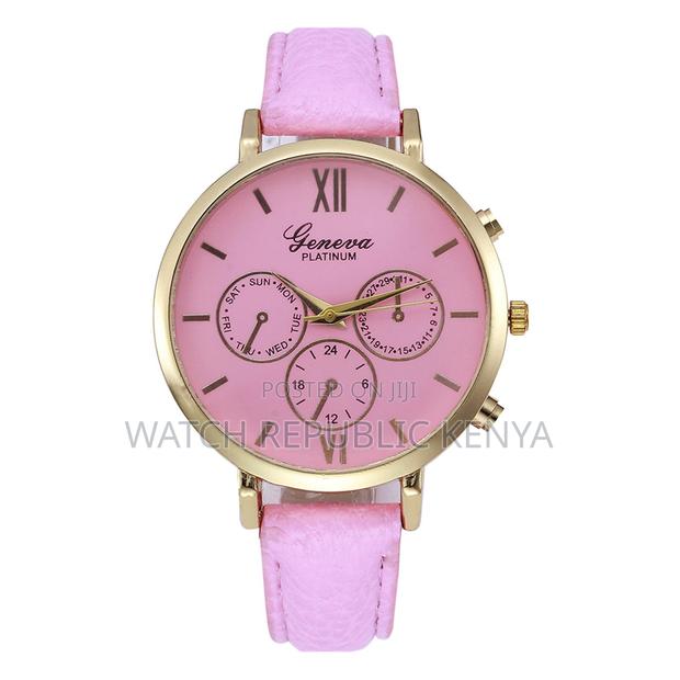 Geneva Platinum Wristwatch- Pink