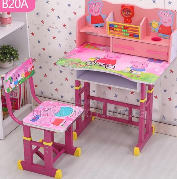 Pink Wood Kids Desk With Storage