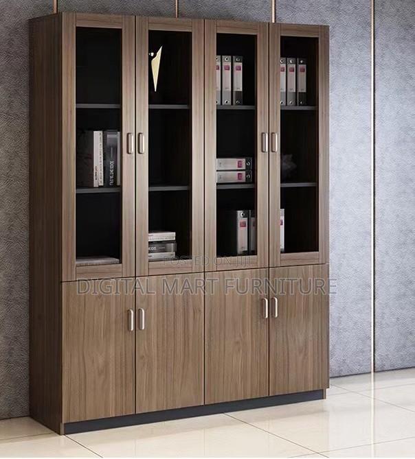 Brown Modern 2 Door Side Storage Cabinet - thumbnail 2