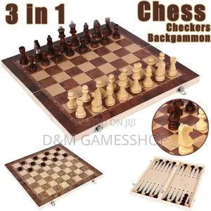 3 in 1 Wooden Chessboard Set
