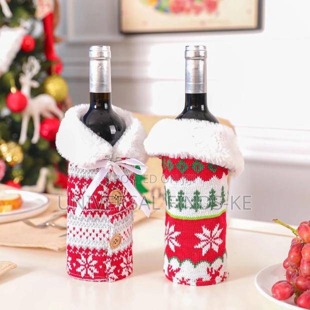 Fluffy Christmas Wine Bottle Cover - main view