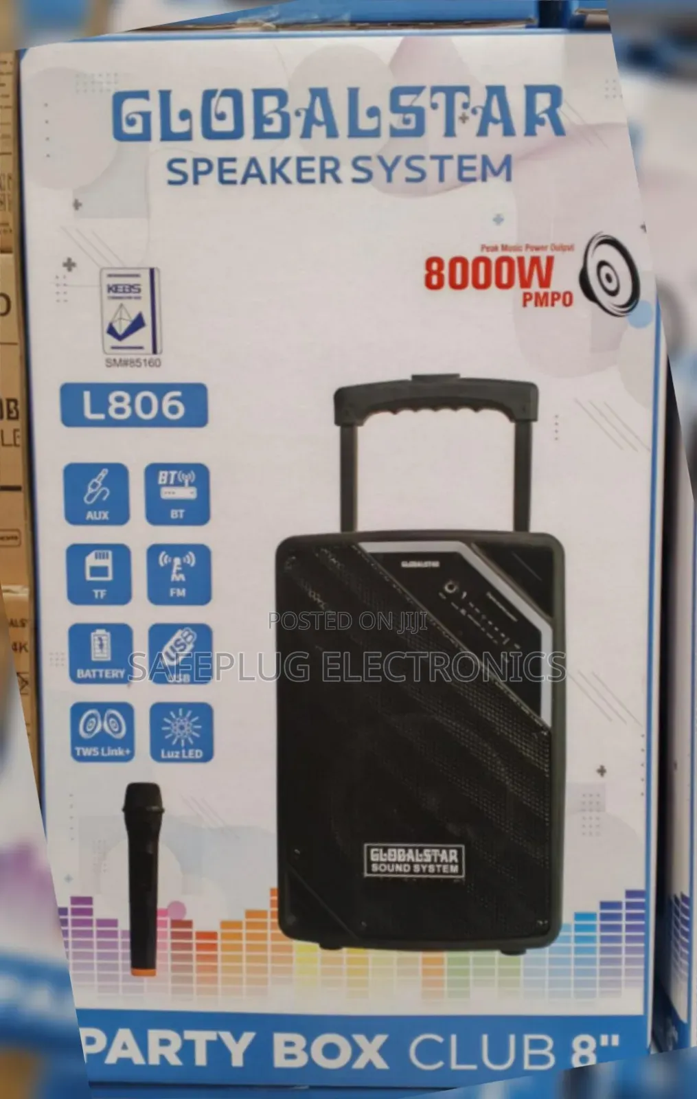 Globalstar 8 Inches Trolley Portable Speaker