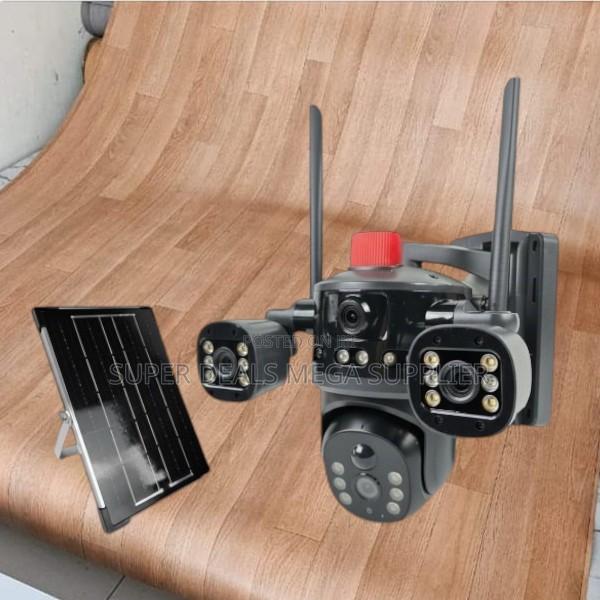 High Quality 4g Solar Camera Multiple Lens With Light Alarm Siren