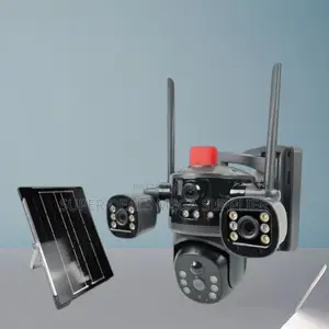 4g Multiple Lens Solar Camera With Light Alarm Siren Remote View