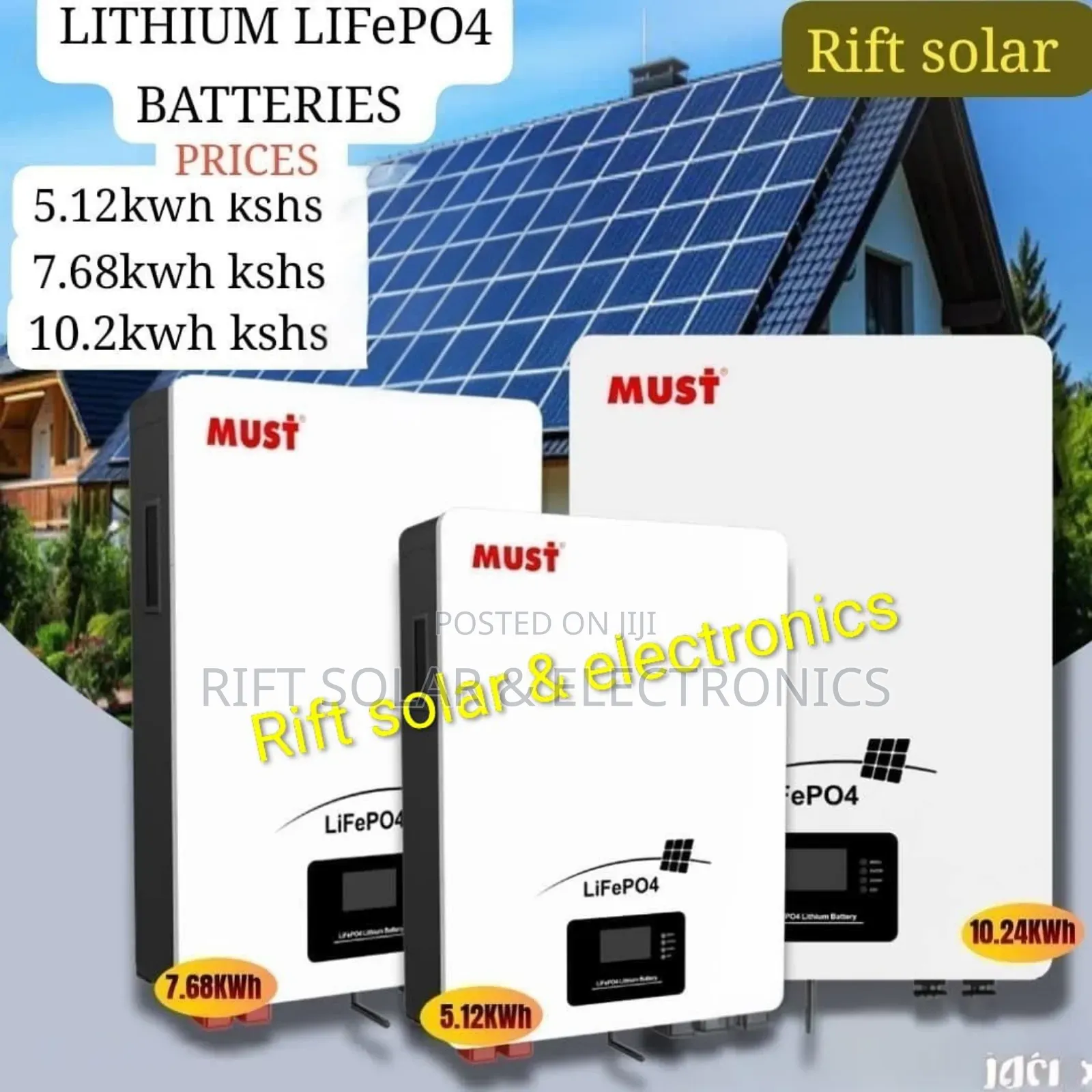 Must 10.24kwh - 51v (200ah) Lithium Ion Solar Battery 6000 Cycle