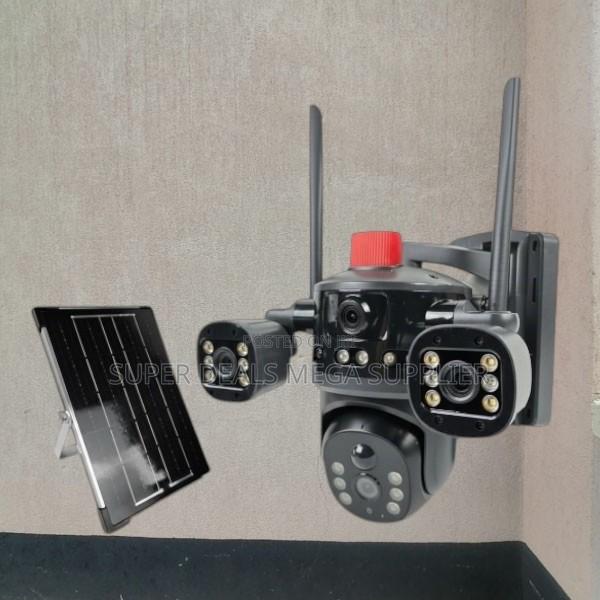 4g Multiple Lens Solar Camera Light Alarm Siren With Cloud Stored - main view
