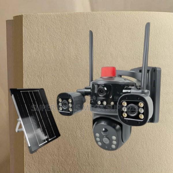 4g Solar Camera Multiple Lens With Light Alarm Siren Auto Tracking