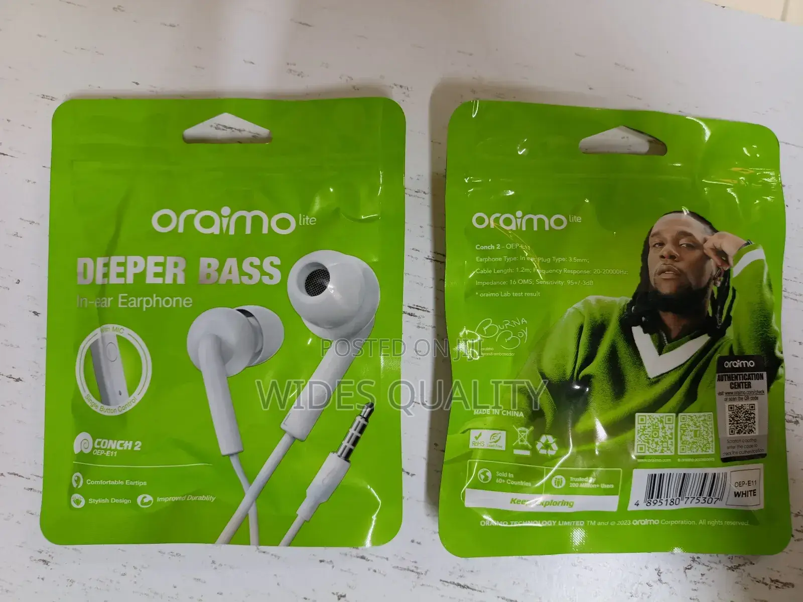 Oraimo Earphones.Quality Earphones