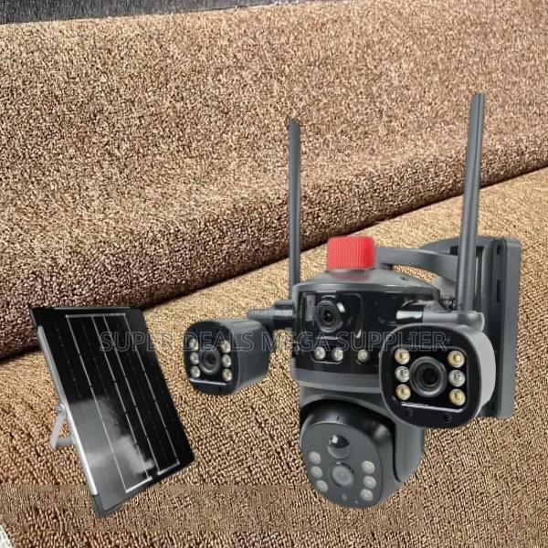 4g Solar Camera Light Alarm Siren Multiple Lens With Hd Recording