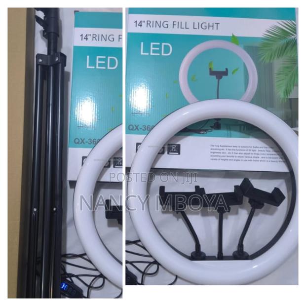 14 Inch Ring Light With 3 Phone Holders and 2.1m Tripod Stand - thumbnail 2