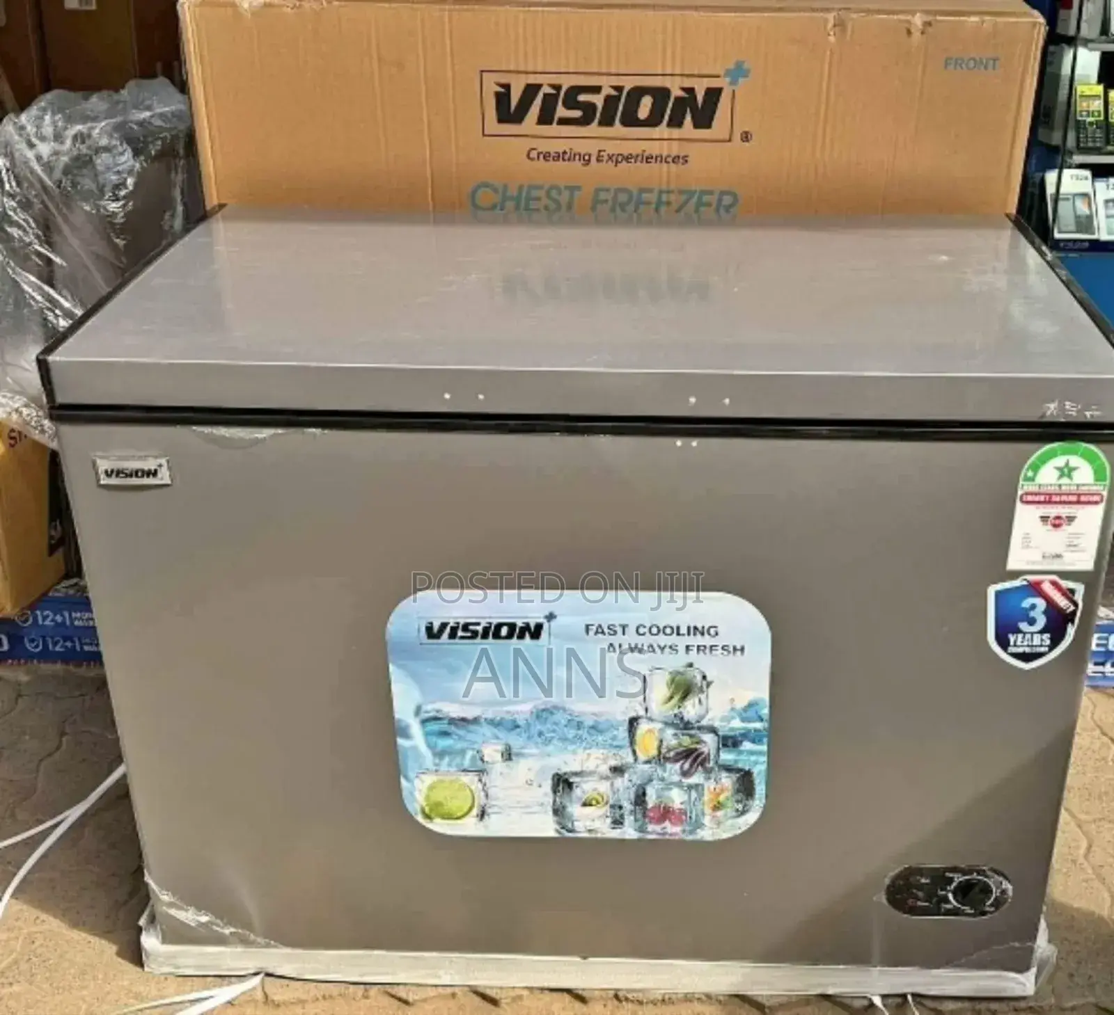 Vision 300 Litres Chest Deep Freezer (Fast Cooling/ Grey* Color)