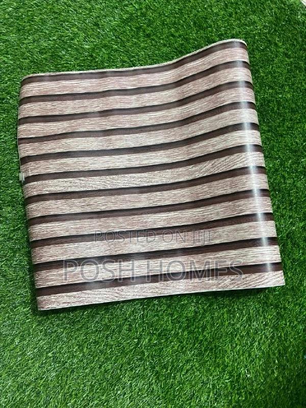 Brown Flutted Damage Freee Self Adhesive Wallpapers - main view
