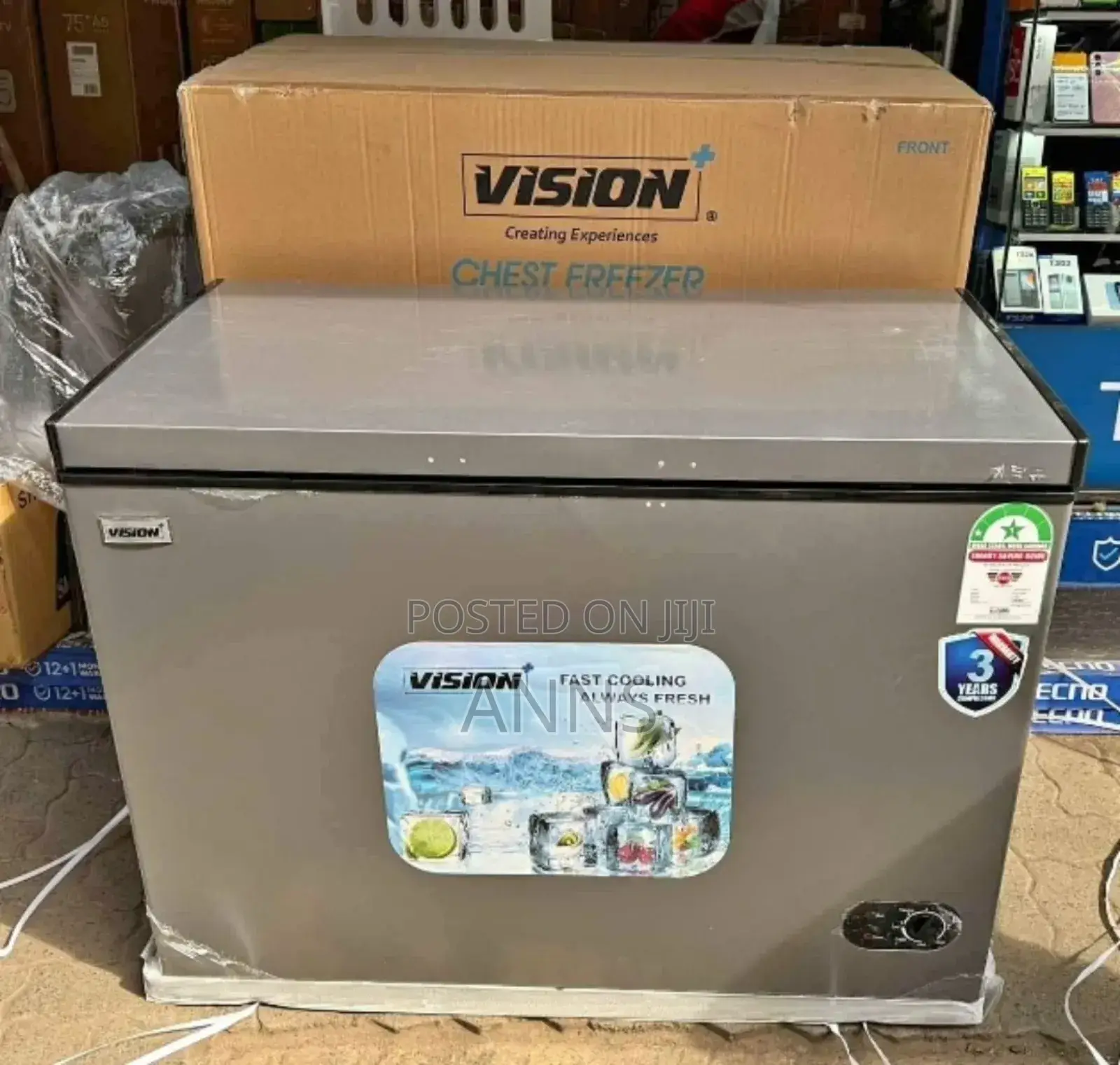 Vision 300 Litres Deep Freezer (Fast Cooling/ Grey* Color)