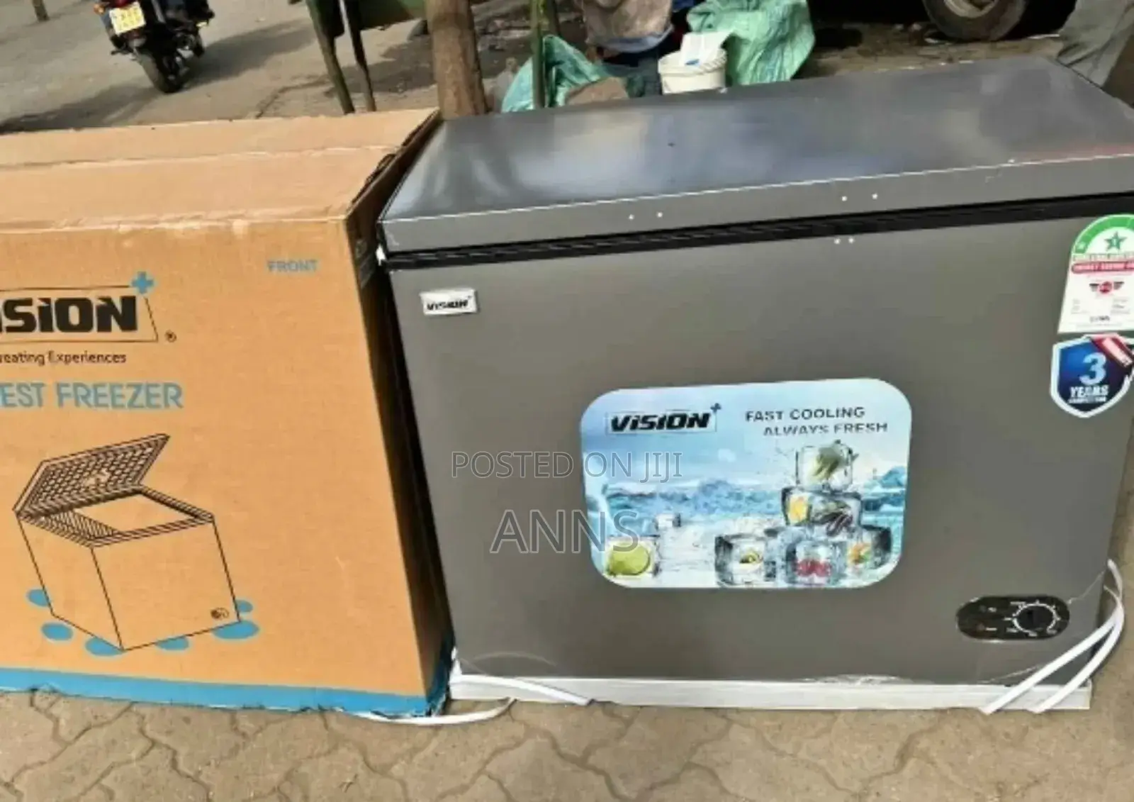 Vision 300 LTR Chest Deep Freezer (Fast Cooling/ Grey* Color)
