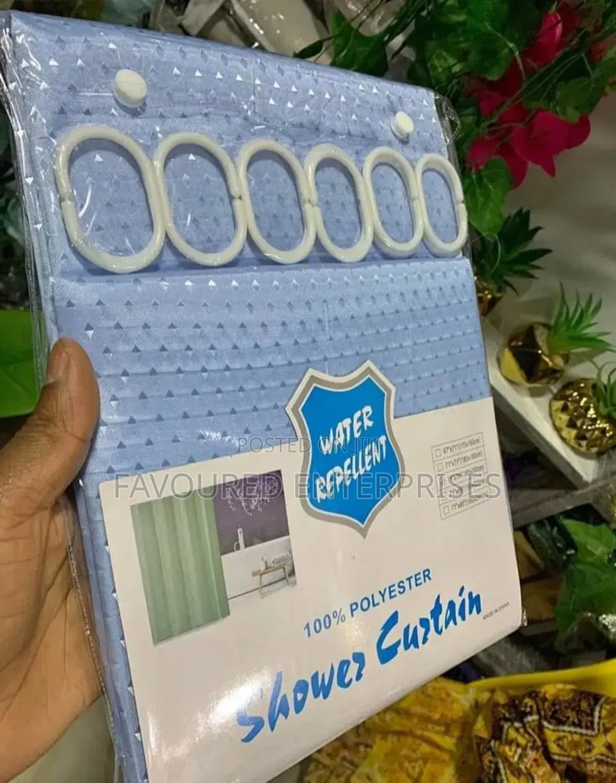 Shower Curtain Stripped Plain