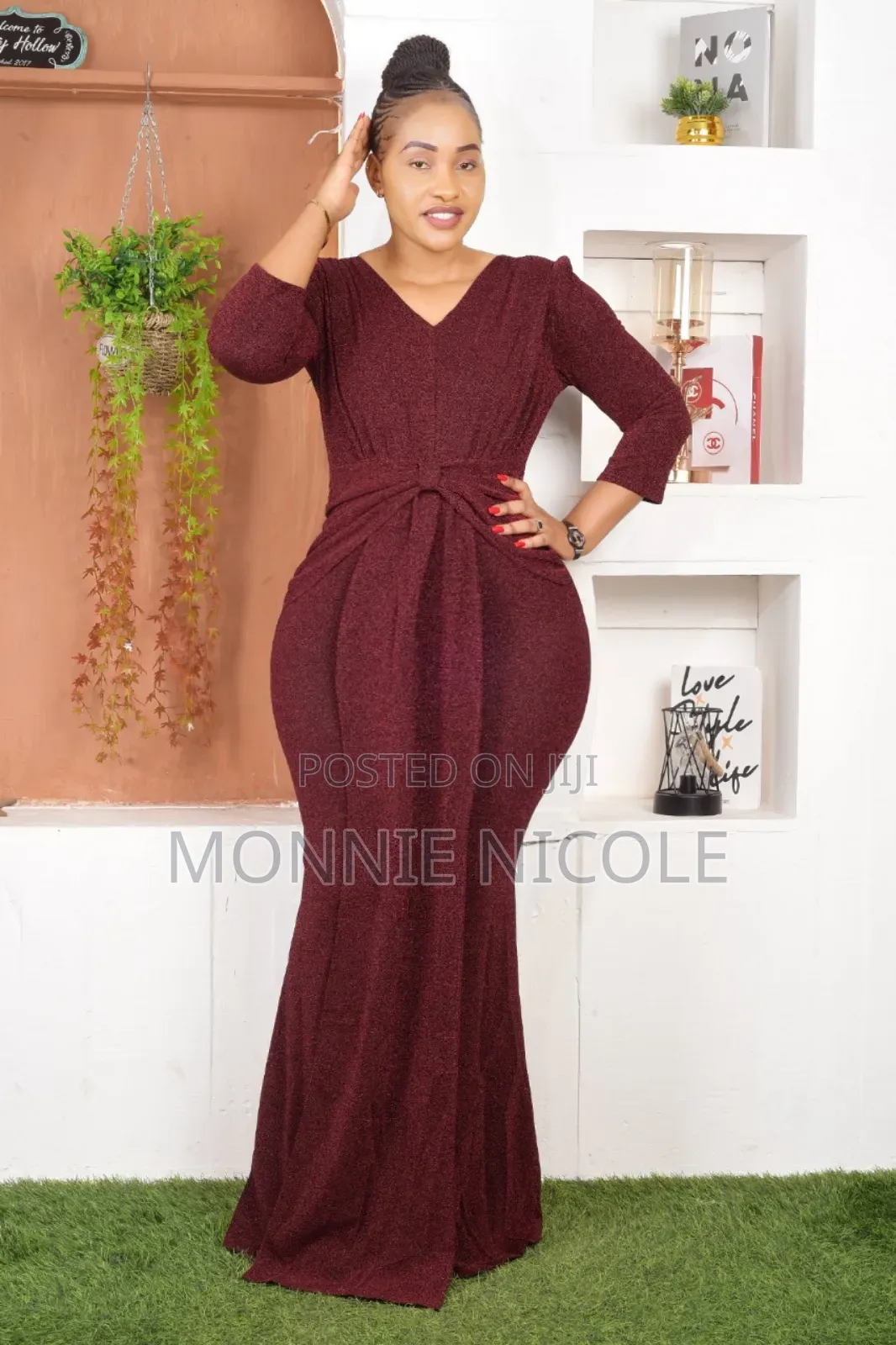 Burgundy Dinner Dress/Evening Wear