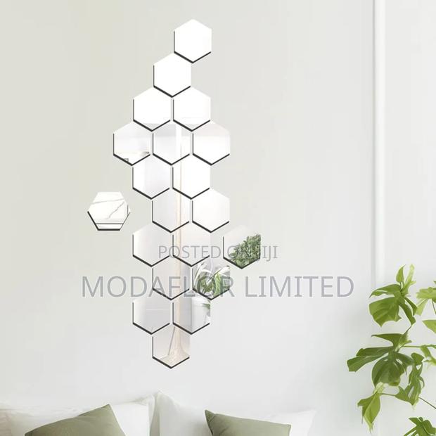 Premium Hexagon Crystal Shine Acrylic Mirrors - main view