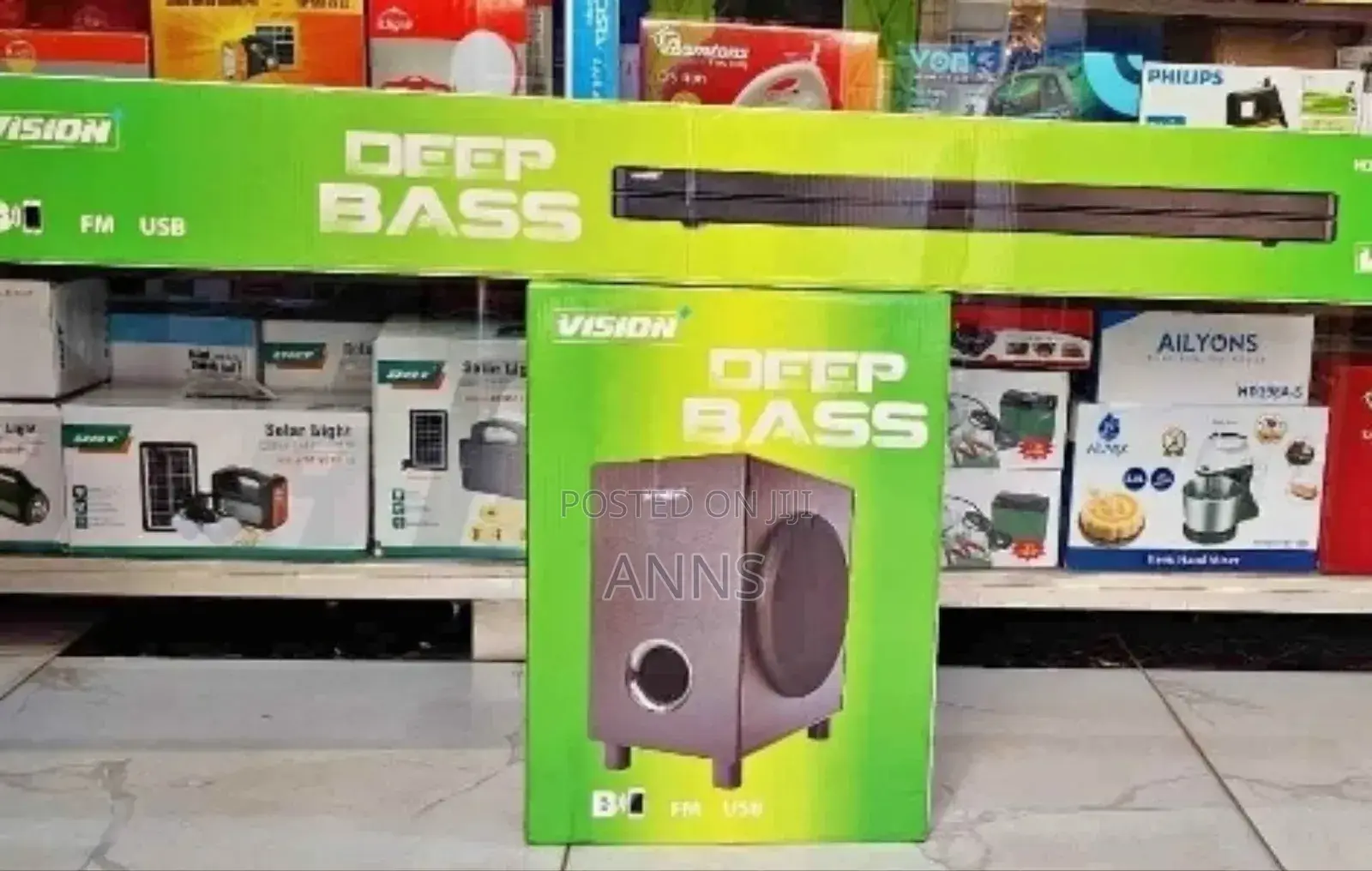 Vision Deep Base Sound Bar System /Usb/Fm - Black Body
