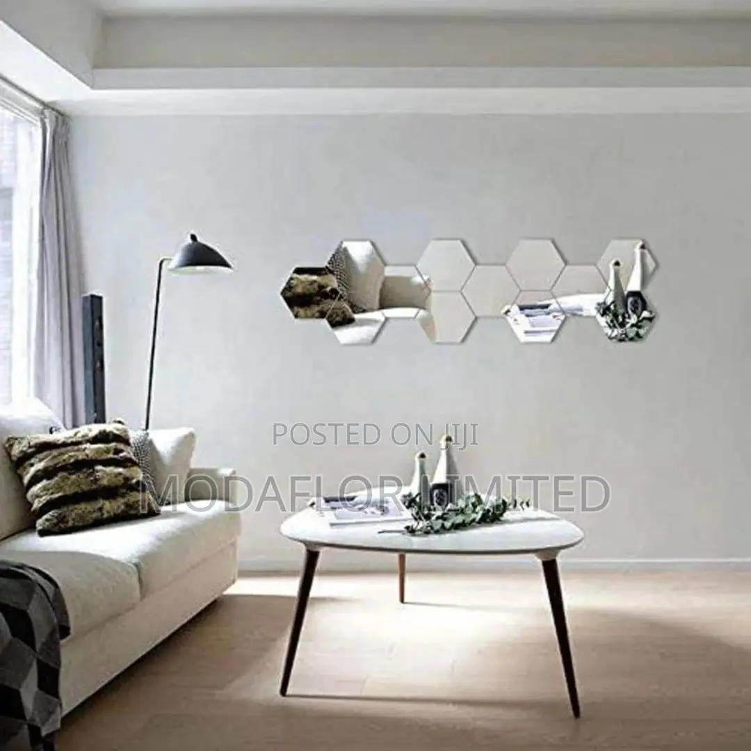 Stylish Hexagon Acrylic Mirror Wall Pieces