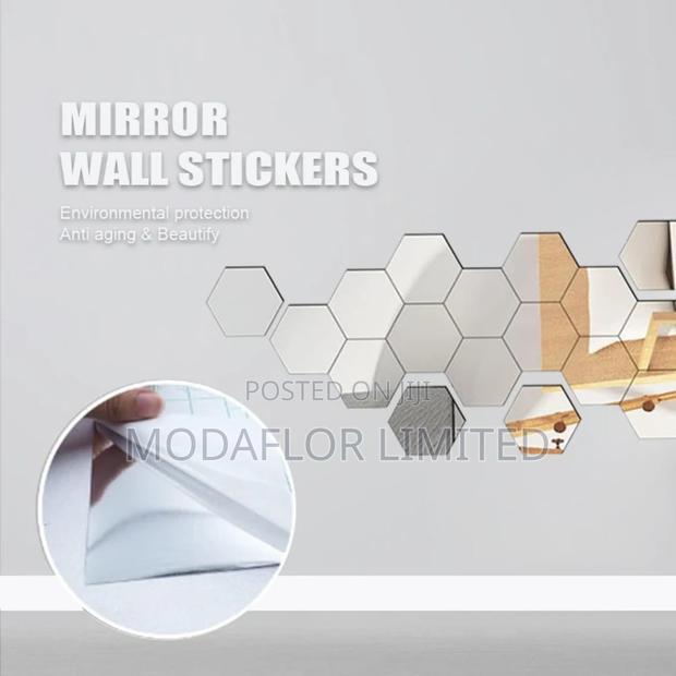 Premium 3d Hexagon Acrylic Mirror Tiles - main view