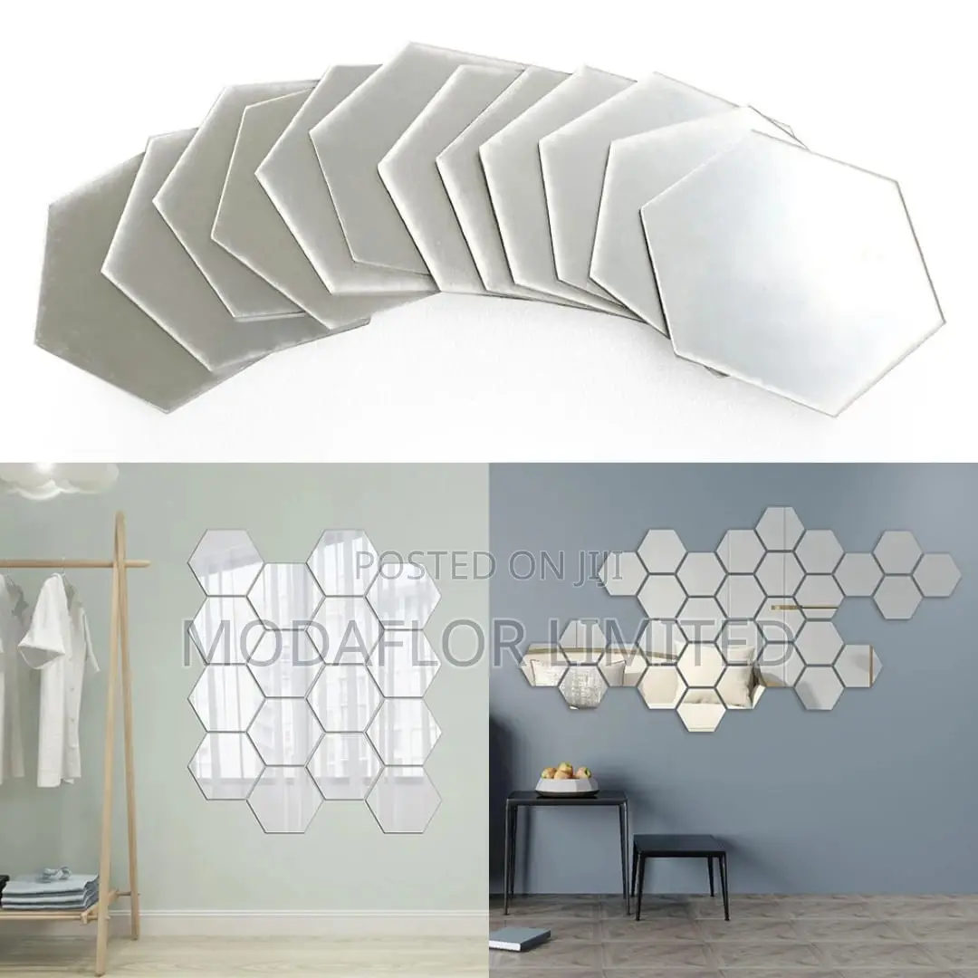 Contemporary Hexagon Acrylic Wall Mirrors