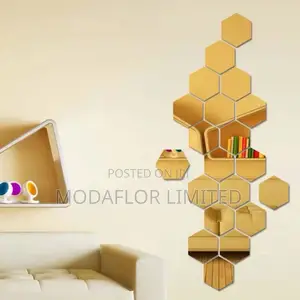 Elegant Hexagon Acrylic Mirror Accents