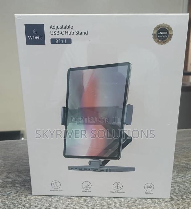 Wiwu Adjustable Usb-C Hub Tablet Stand (8 in 1)
