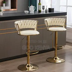 Home Stool; Velvet Upholstered Bar Chair With Durable Metal Frame