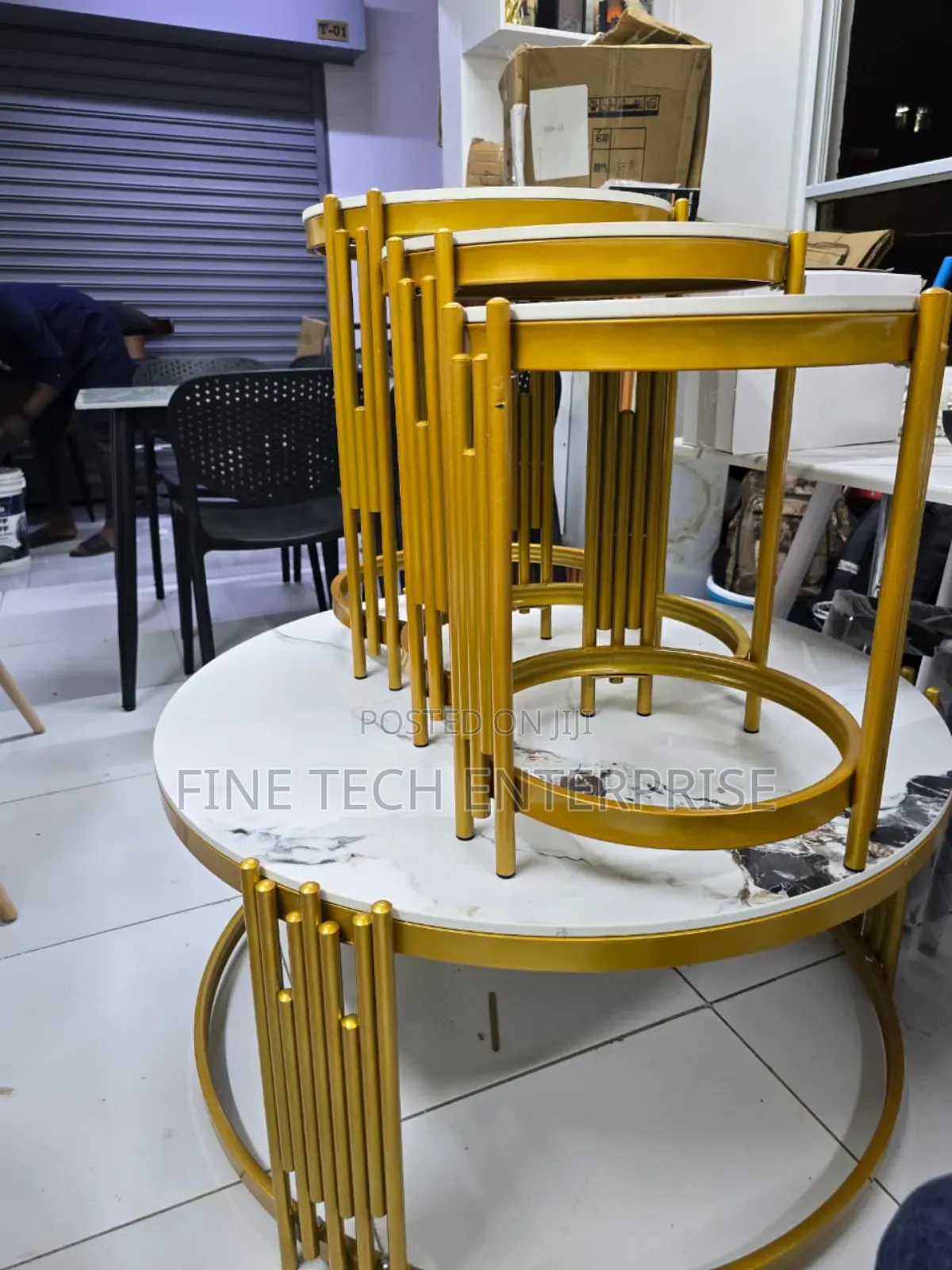 4 in 1 Pure Marble Top Nesting Table