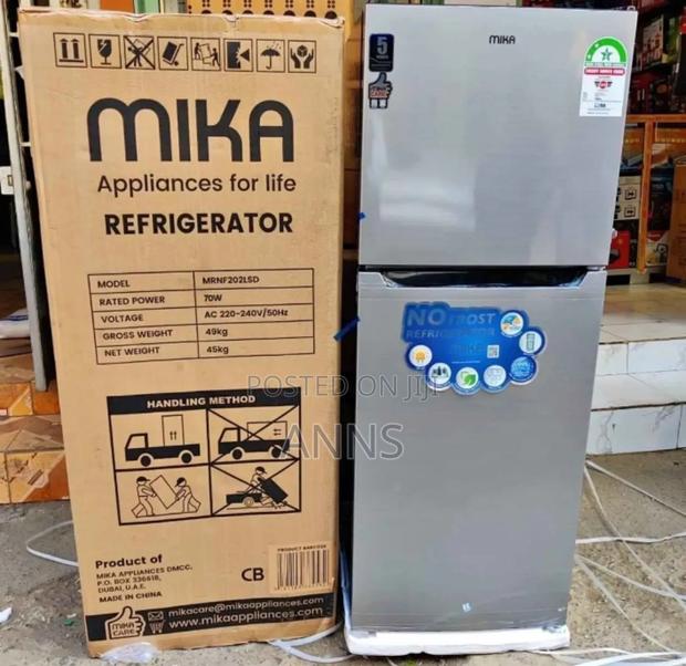 Mika 202 Litres No- Frost Two Door Refrigerator (Silver Body)Mrn202