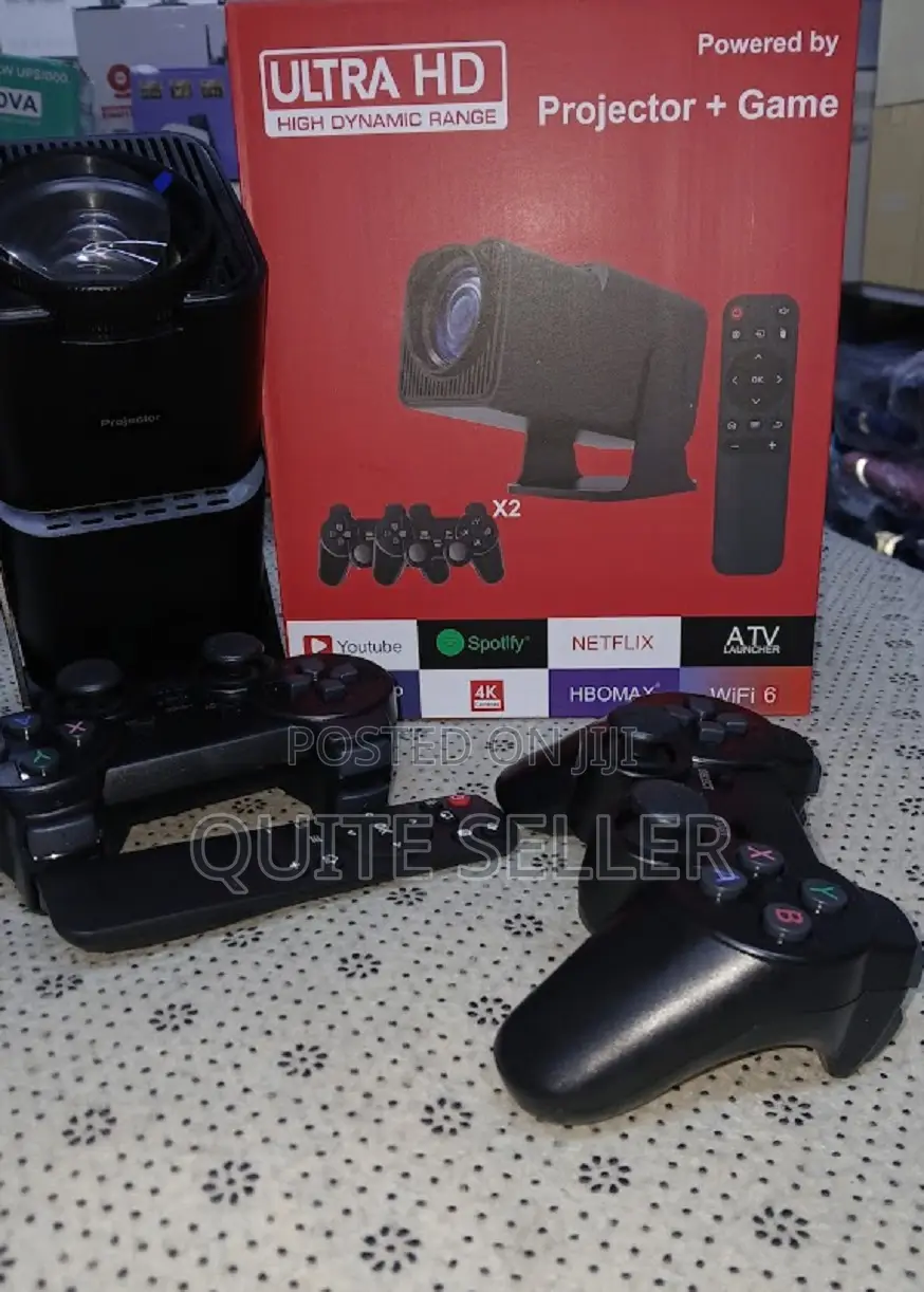 180° Rotation Ultra Hd Projector Original With Game Controller X2