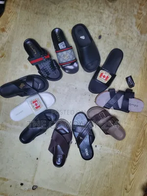 Quality Casual Leather Men Official Designer Slide Shoes