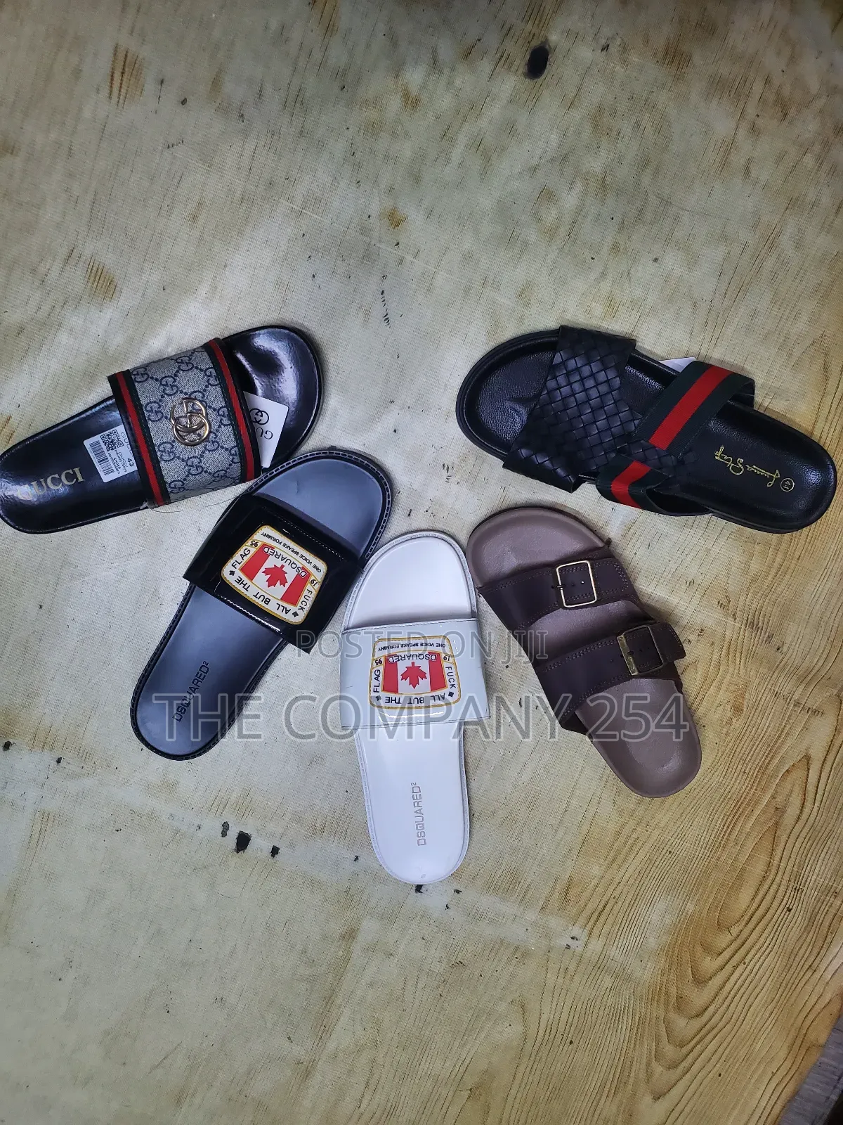 Quality Casual Leather Men Official Designer Slide Shoes