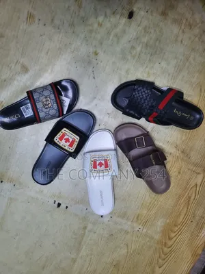 Quality Casual Leather Men Official Designer Slide Shoes