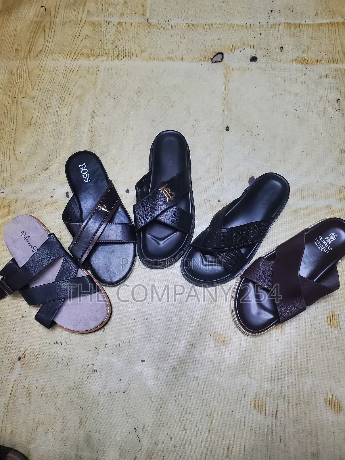 Quality Casual Leather Men Official Designer Slide Shoes