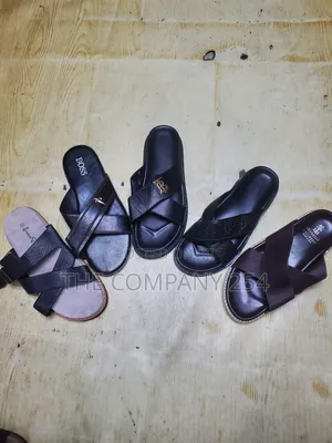 Quality Casual Leather Men Official Designer Slide Shoes