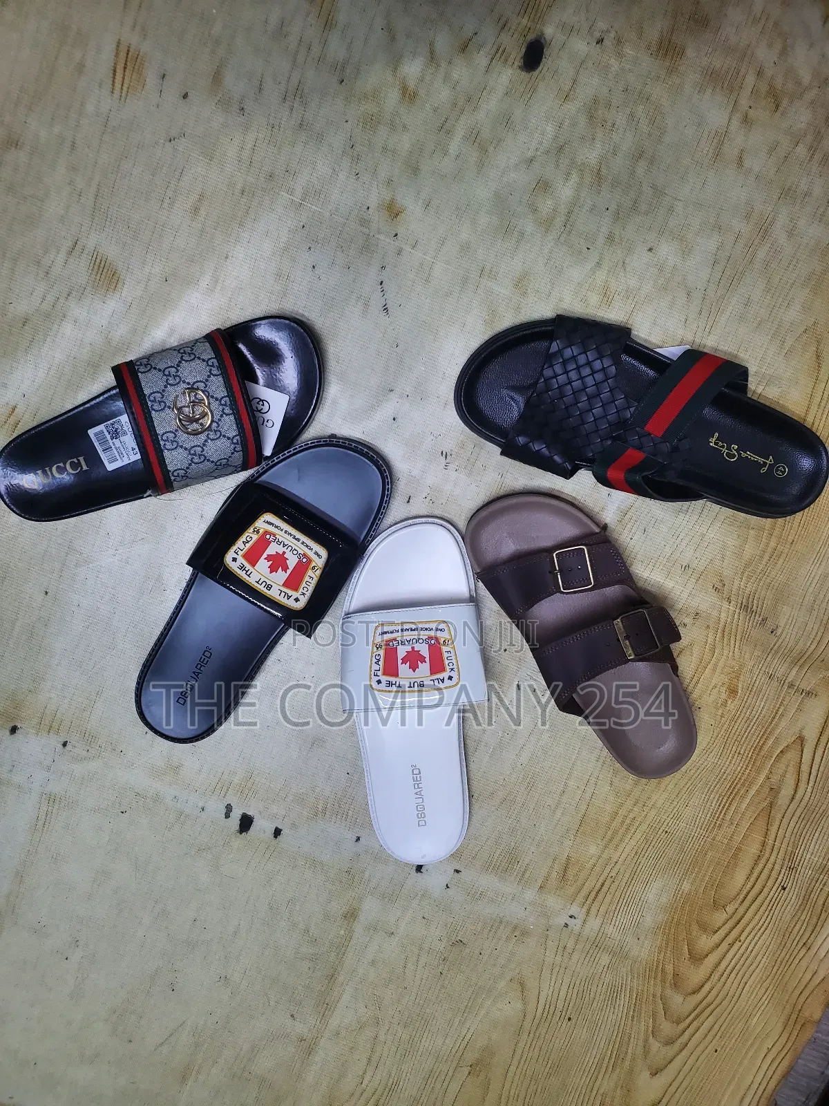 Quality Casual Leather Men Official Designer Slide Shoes