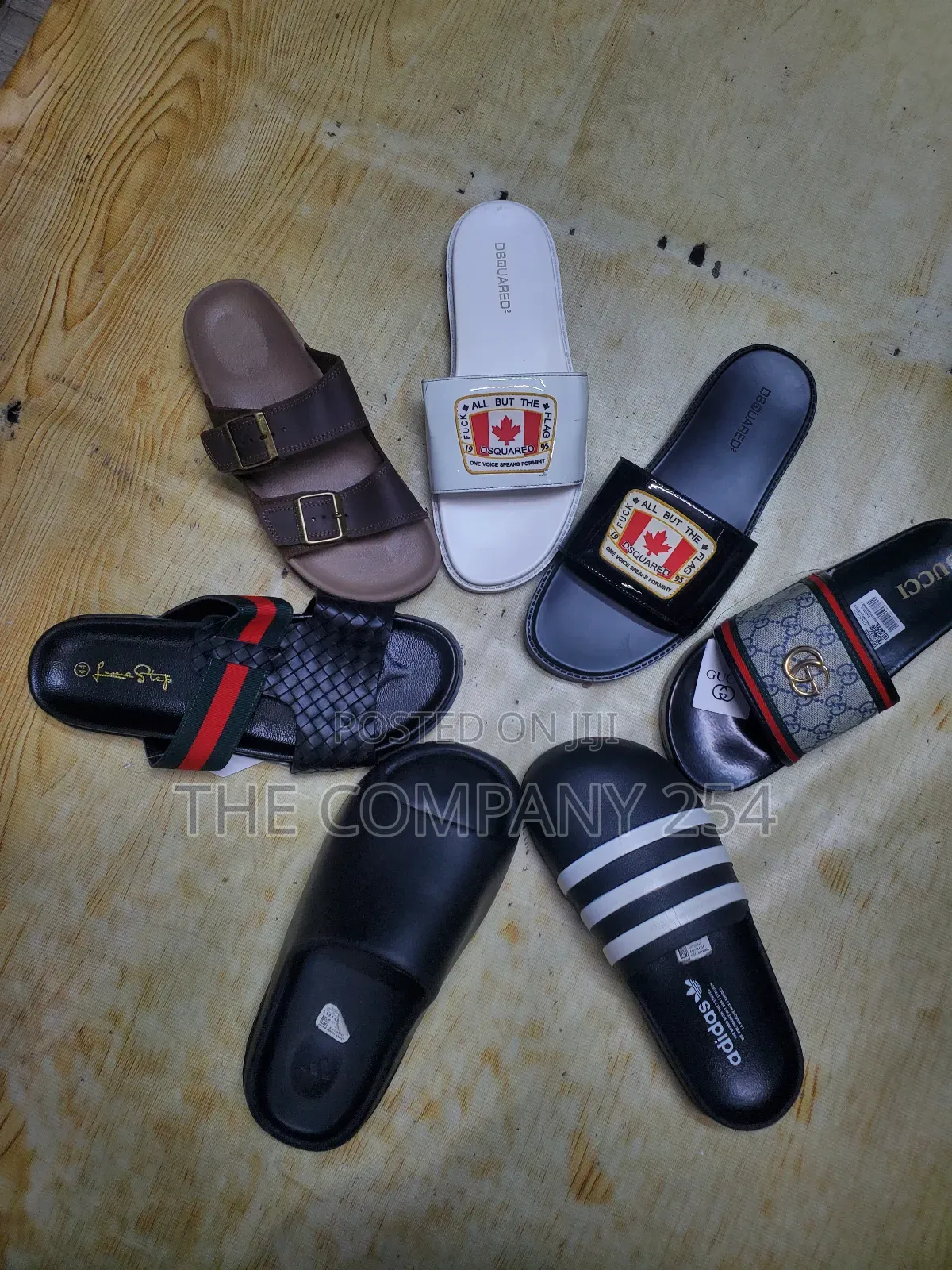 Quality Casual Leather Men Official Designer Slide Shoes