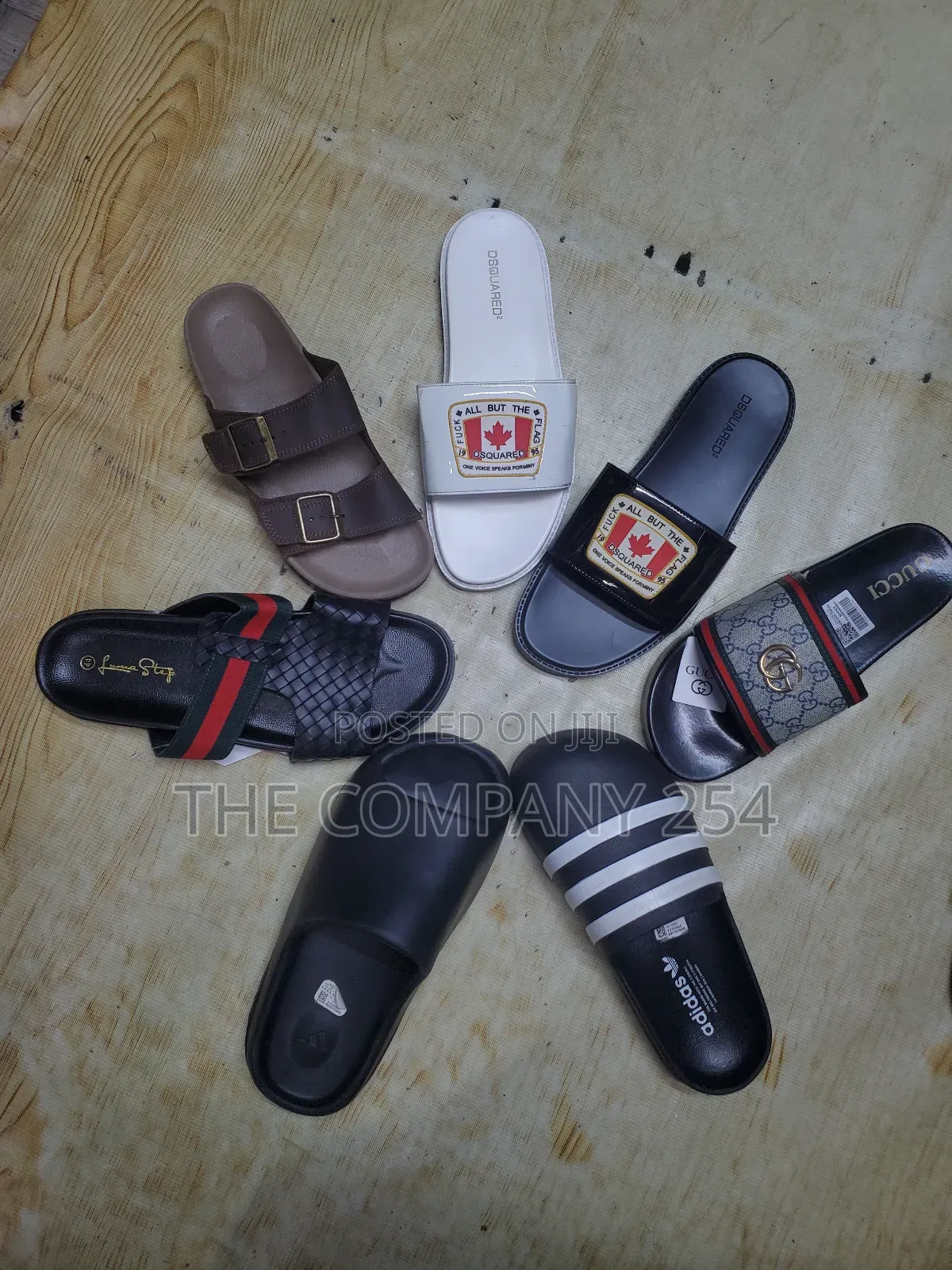 Quality Casual Leather Men Official Designer Slide Shoes