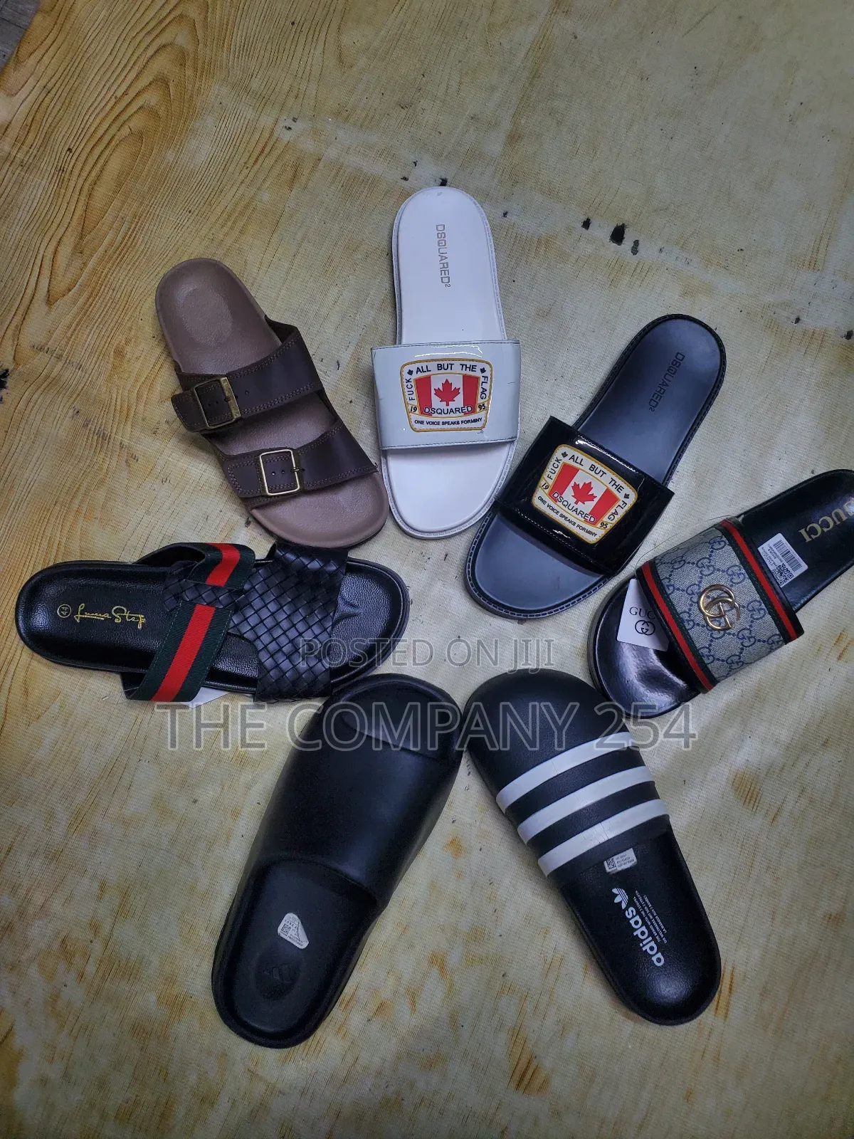 Quality Casual Leather Men Official Designer Slide Shoes