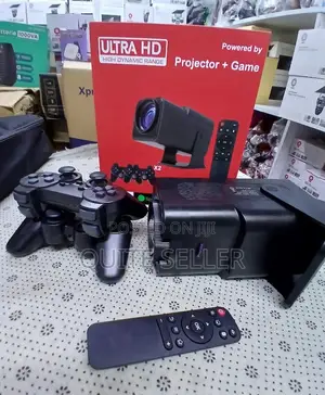 Game Projector Max + 2 Controllers, Retro Gaming Hd Auto Keystone