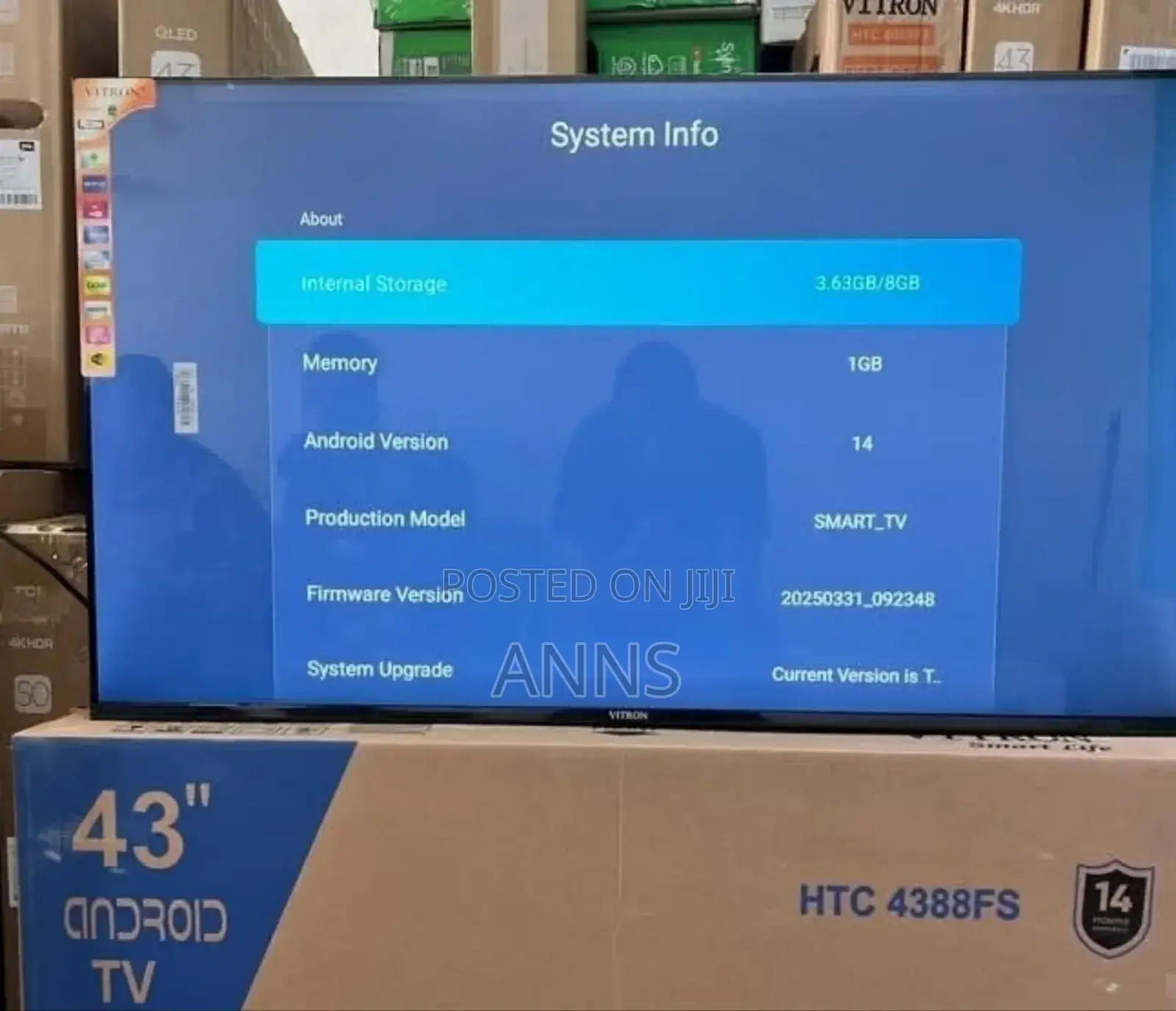 Vitron 43 Inch Frameless Smart Android Tv Plus Bt *Htc43fs*